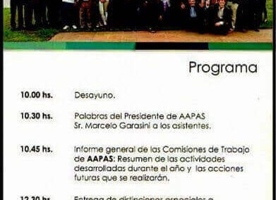 Programa Anotador de la Fiesta de Fin de Año 2016 de AAPAS – Asociación Argentina de Productores Asesores de Seguros.