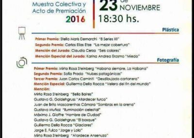 Folleto. Muestra Colectiva de Artes Plásticas y Fotografía AAPAS 2016. 23 de Noviembre de 2016. Comisión de Arte y Cultura. AAPAS – Asociación Argentina de Productores Asesores de Seguros.