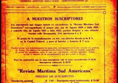 Revista Marítima Sud Americana. Año III – Nº 33 y 34. Abril y Mayo de 1923. Publicación mensual. Derecho Marítimo – Jurisprudencia – Navegación – Seguros y sus Pólizas – Averías – Asuntos Aduaneros y Administrativos.