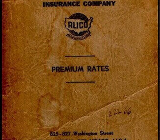 Premium Rates. Año 1958. ALICO – American Life Insurance Compañy. EE.UU.