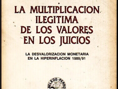 La Multiplicación Ilegítima de los valores en los Juicios. Manuel Arauz Castex y Alejandro Arauz Castex. 10 de Octubre de 1991.