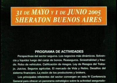 IV Conferencia General de Seguros. 31 de Mayo y 1 de Junio de 2005. Programa del Evento. Estrategas.