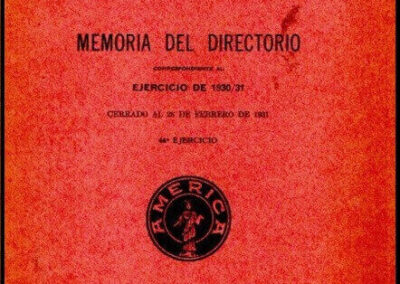 Memoria del Directorio. Ejercico de 1930/31. 44º Ejercicio. Compañía Argentina de Seguros Ameríca. 