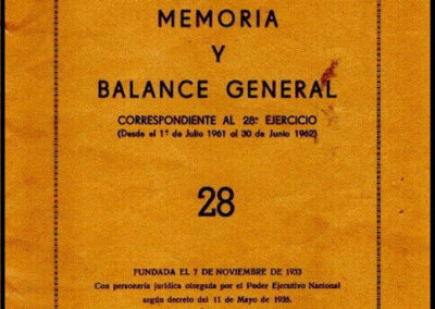 Memoria y Balance General. 28º Ejercicio. Desde el 1º de Julio de 1961 al 30 de Junio de 1962. La Nueva Cooperativa de Seguros Limitada.