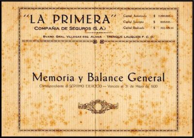 Memoria y Balance General. Correspondiente al Séptimo Ejercicio Vencido el 31 de Mayo de 1930. La Primera Compañía Argentina de Seguros Generales S. A.