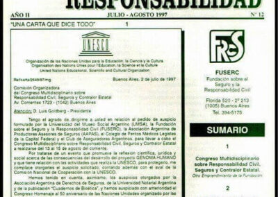 Seguro y Responsabilidad. Año II. Julio – Agosto 1997. Nº 12. FUSERC – Fundación sobre el Seguro y la Responsabilidad Civil.