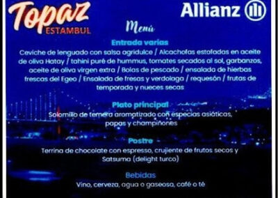 Menúes de Viaje G1-Turquía Año 2024. Allianz Argentina Compañía de Seguros S. A